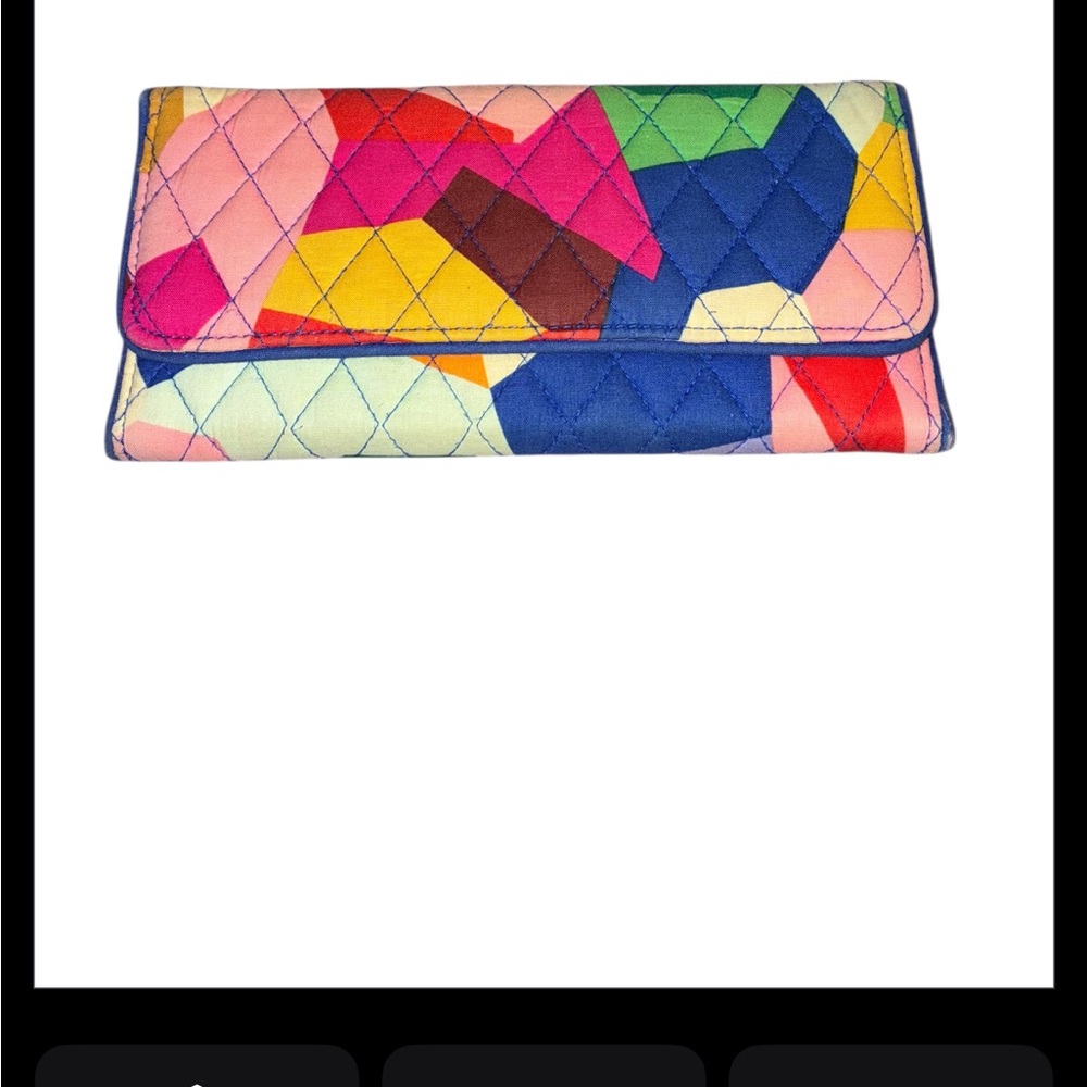 Vera Bradley Tri-Fold Colorful Patchwork Quilted Women's Clutch/ Wallet